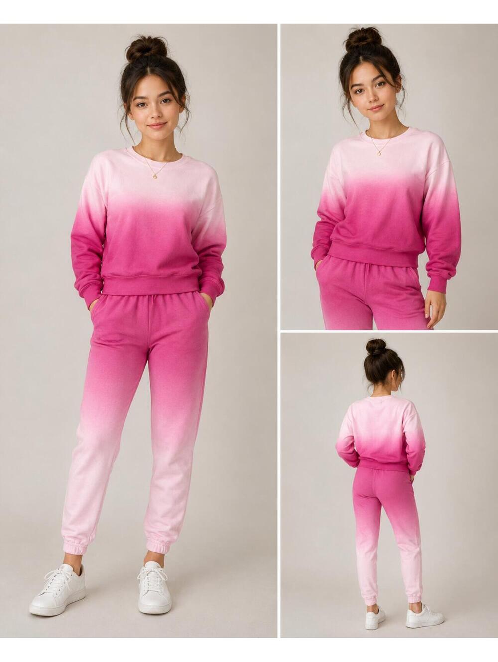 Beach Riot Pink Ombre Sweatshirt and Jogger Set Size XS Top S bottoms